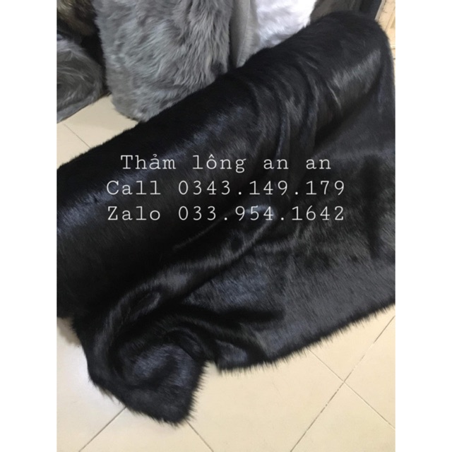 Thảm lông dài Màu Đen - 1m x 1m6