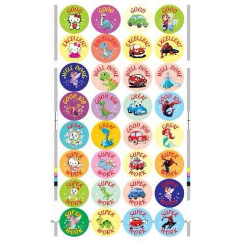 set 7 cuộn sticker khen thưởng cho bé