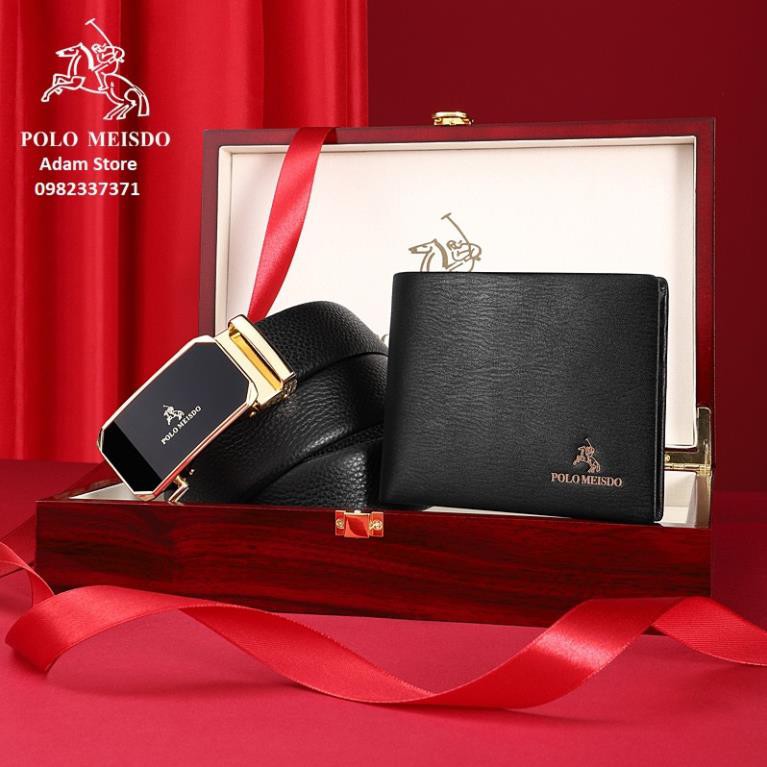 Set Ví Thắt Lưng Nam Combo Dây Lưng Nam Ví Da Nam Cao Cấp Hiệu POLO MEISDO Full Hộp Làm Quà Biếu Tặng Sinh Nhật Đẹp