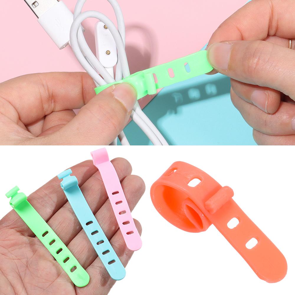Bộ 5 Dây Quấn Dây Cáp 5 Lỗ Bằng Silicone Tiện Dụng