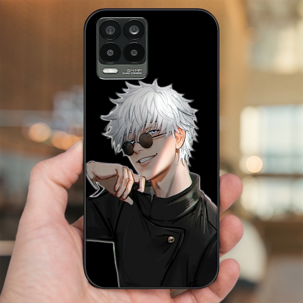 Ốp lưng Realme 8, 8 Pro viền đen in hình Satoru Jujutsu Kaisen
