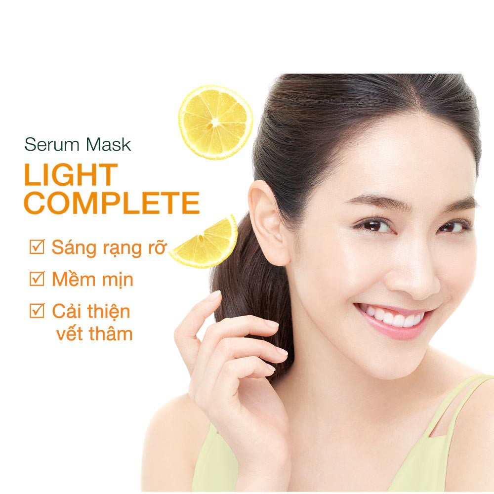 Mặt Nạ Garnier Serum Mask Light Complete Brightening Hydration Tinh Chất Chanh Yuzu &amp; Vitamin C 28g