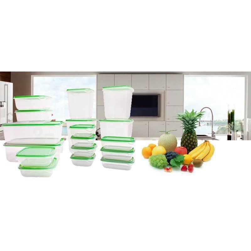 Bộ hộp đựng thực phẩm 17 món - Set 17 hộp nhựa tủ lạnh cao cấp bảo quản đồ ăn
