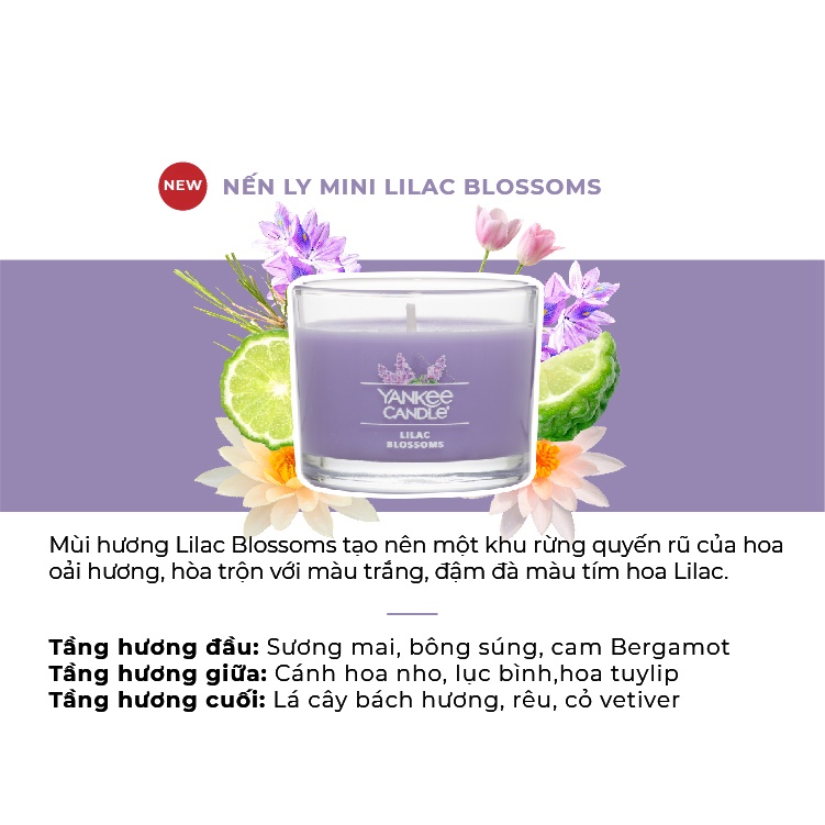 Nến ly mini Yankee Candle - Lilac Blossoms