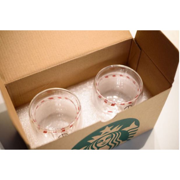 BỘ 2 LY THỦY TINH STARBUCKS BEARISTA CHRISTMAS