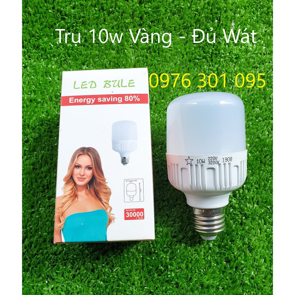 Bóng Đèn Led Trụ 10w (Trắng - Vàng) (Thiếu Wát - Đủ Wát)