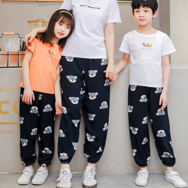 Quần Dài Ống Rộng Chất Liệu Cotton Thời Trang Xuân Thu Cho Bé 100-150cm