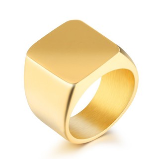 Nhẫn Titan Nam Mặt Vuông Bản To Không Đen Không GỈ TT 1155