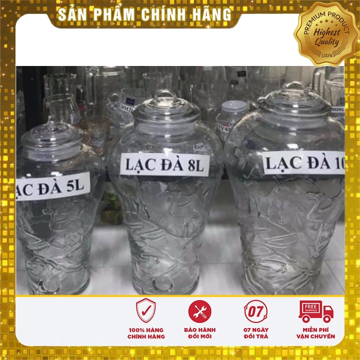 Bình thủy tinh ngâm rượu ♥LẠC ĐÀ♥ 5L-8L-10L thủy tinh trong suốt ngâm nhiều loại rượu [ HOÀN XU ]