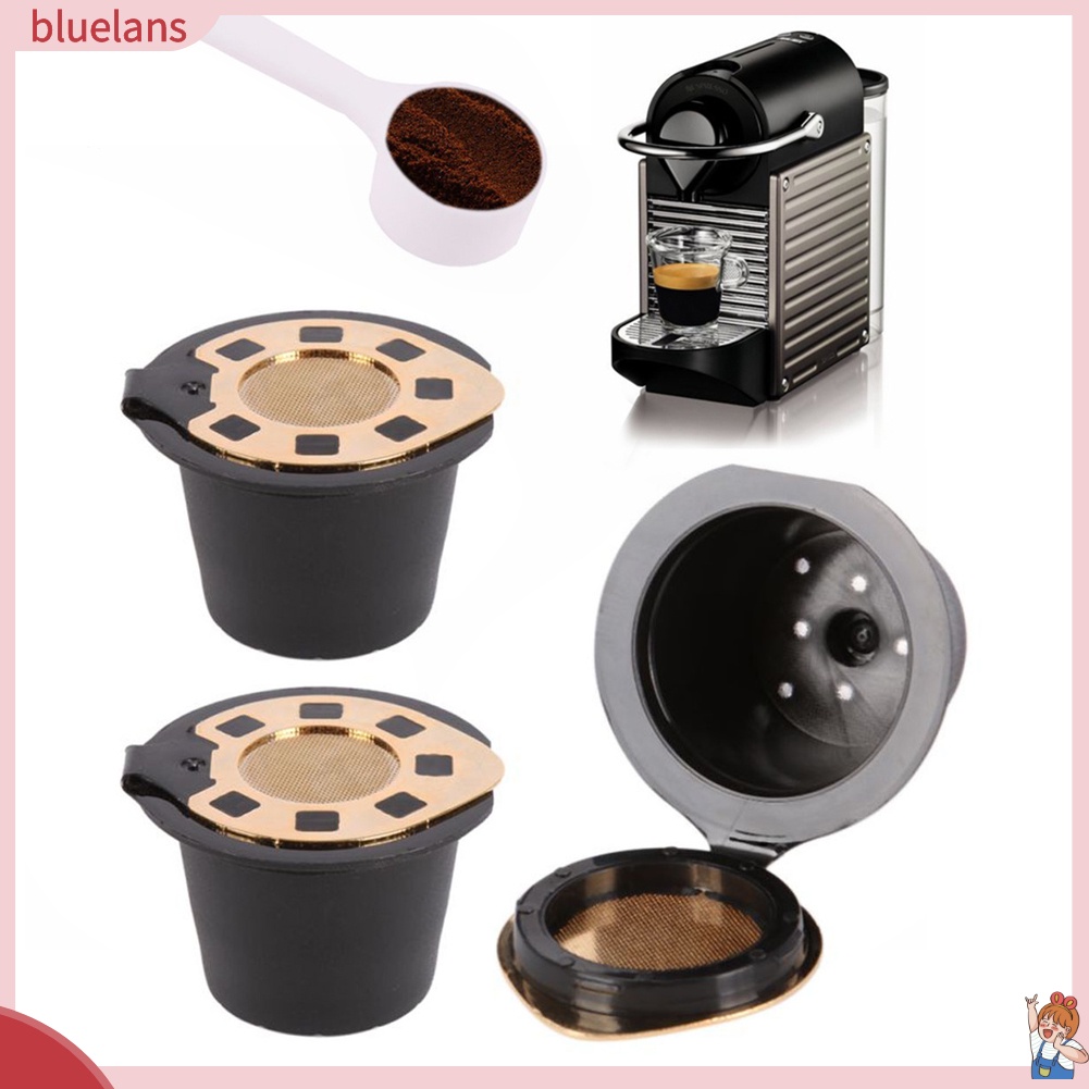 Set 3 cốc lọc cà phê bằng thép không gỉ có thể tái sử dụng cho Nespresso