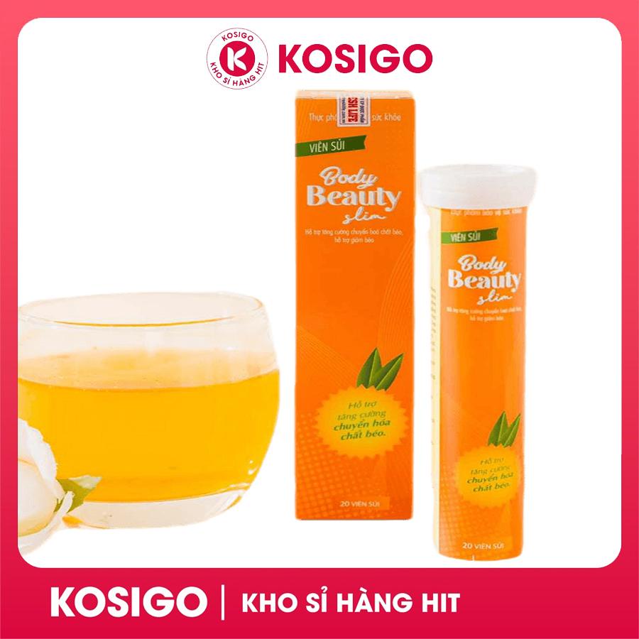 Body Beauty Slim - Viên sủi giảm cân cấp tốc chính hãng hộp 20V, giảm béo giảm mỡ bụng nhanh - Kosigo