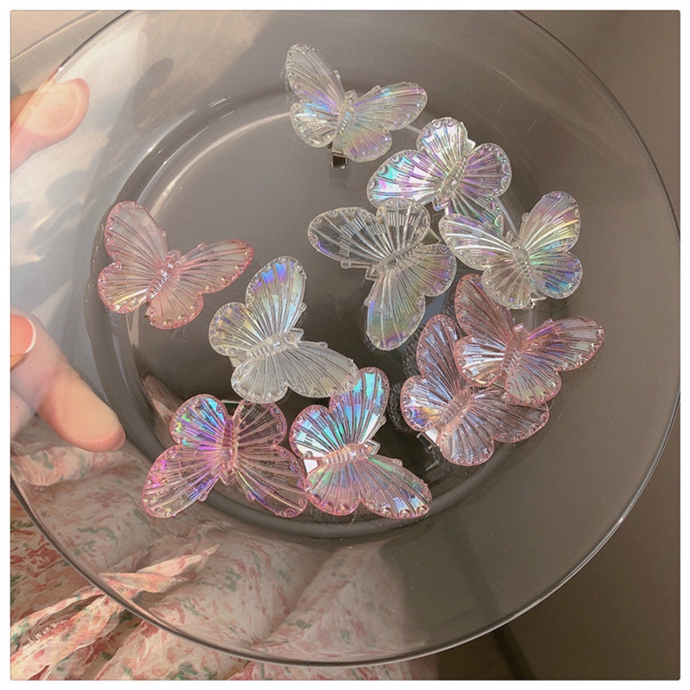 Bộ 5 Kẹp Tóc Hình Bướm Bằng Nhựa Màu Sắc Ngọt Ngào Phong Cách Hàn Quốc Dành Cho Nữ