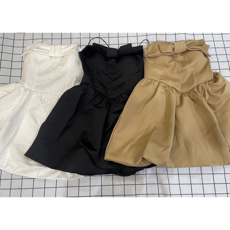 Đầm body hai dây đuôi bí Tibu, váy nữ xoè dáng ôm phối nơ (có mút) dự tiệc, đi chơi siêu xinh