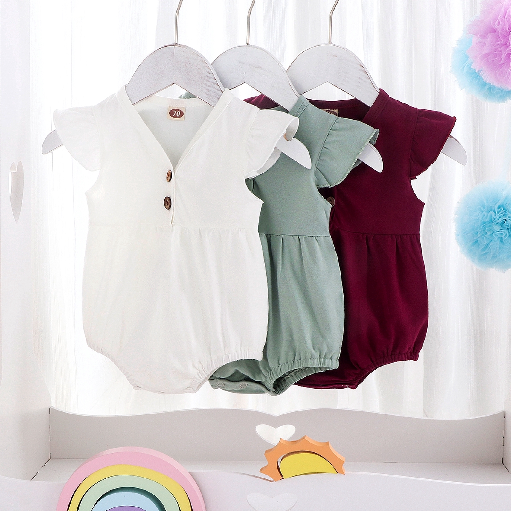 Jumpsuit tay cánh tiên chất cotton cho bé