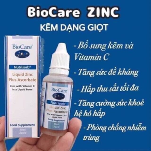 Kẽm nước, Kẽm giọt Biocare Uk