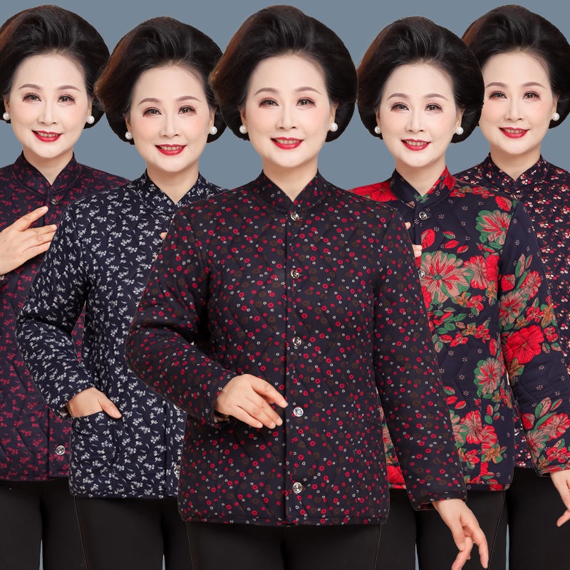Quần áo đệm bông cho người trung niên và người cao tuổi bằng vải nhung lông cừu dày dặn của phụ nữ và các bà mẹ mặc nhà
