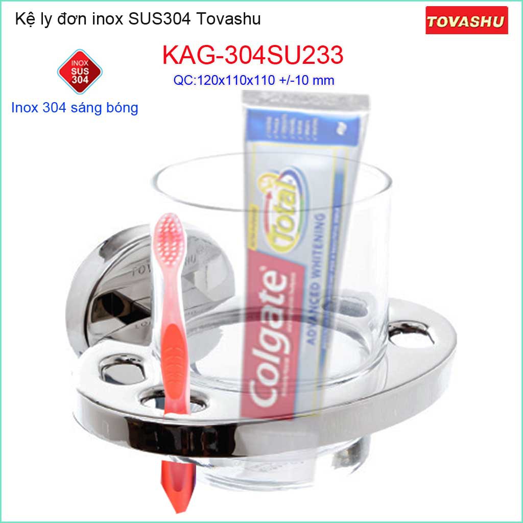 Kệ Ly Tovashu KAG-304SU233, kệ đựng ly đánh răng Inox SUS304 Nhật cao cấp