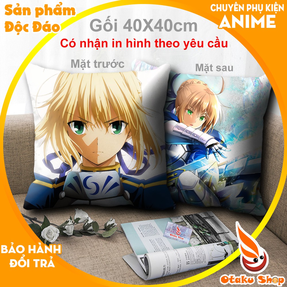 Áo gối, bao gối Anime Fate/Grand Order - Saber dùng tựa lưng trang trí ghế sofa kích thước 40 x 40cm