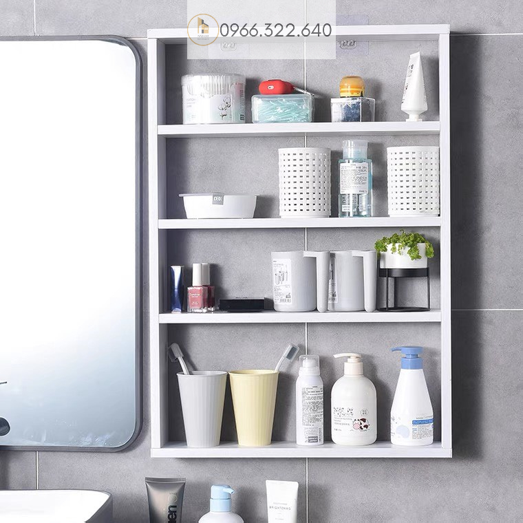Kệ treo tường phòng tắm phòng vệ sinh gỗ MDF nhập khẩu chống ẩm cao cấp dễ dàng lắp ghép NADECOR