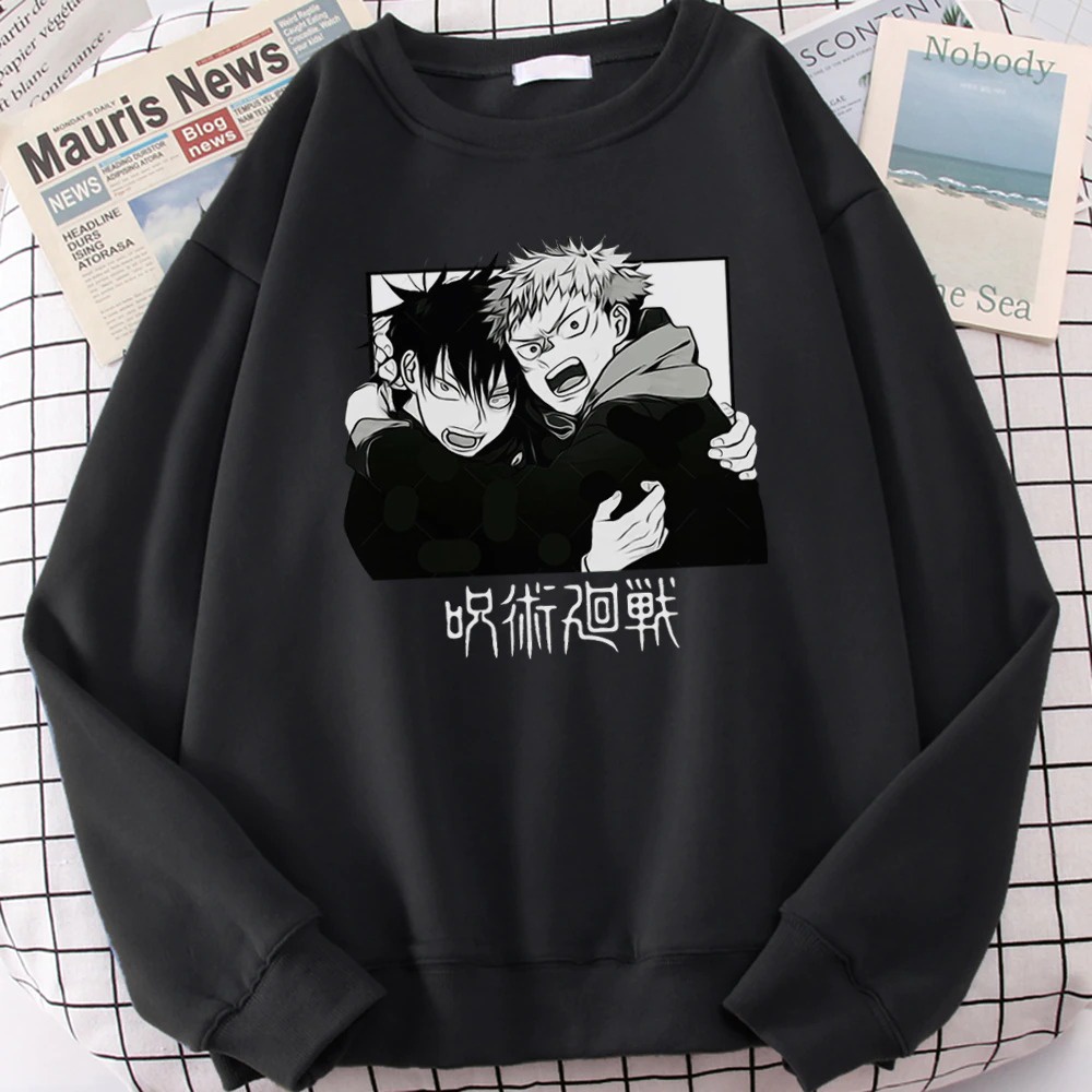 Cửu Âm Chân Kinh Kaisen Anime Truyện Tranh Gojou Satoru In Áo Nỉ Nam Thời Trang Mùa Đông Hoodie Cổ Tròn