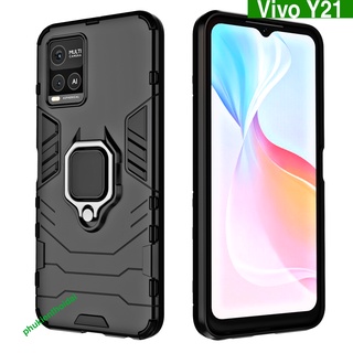 Ốp lưng Vivo Y21 iron man iring giá đỡ xem phim bảo vệ toàn diện chống sốc siêu bền