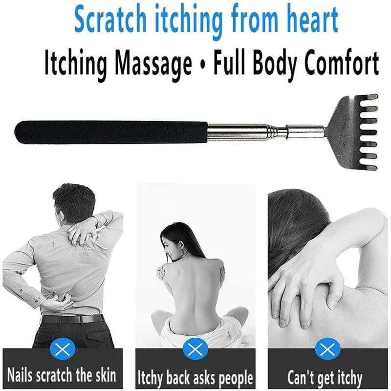 Gậy Gãi Lưng Mát Xa Bằng Thép Không Gỉ Có Thể Thu Gọn Tiện Lợi