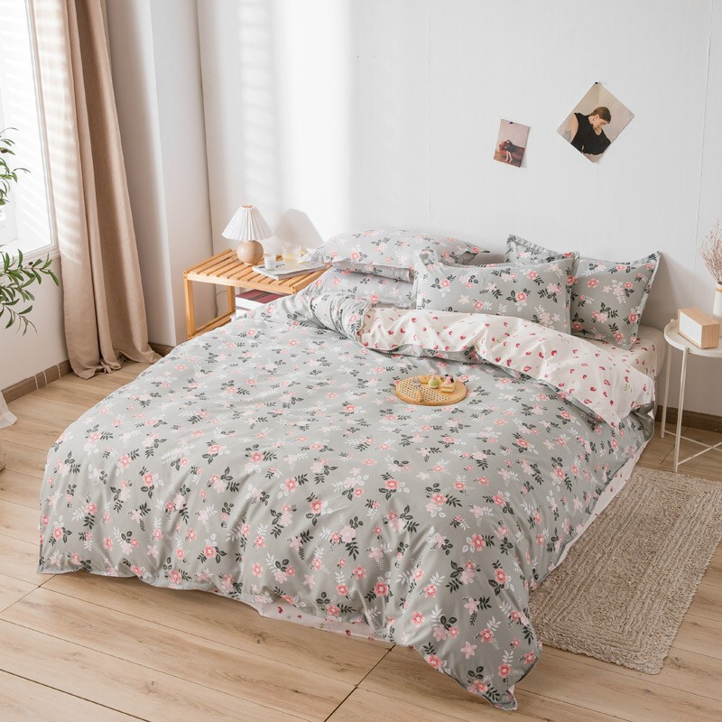 [FREESHIP] Bộ chăn ga gối ga giường cotton poly Hàn Quốc các mẫu hoa nhí vintage - Ngân Khánh Bedding drap giường