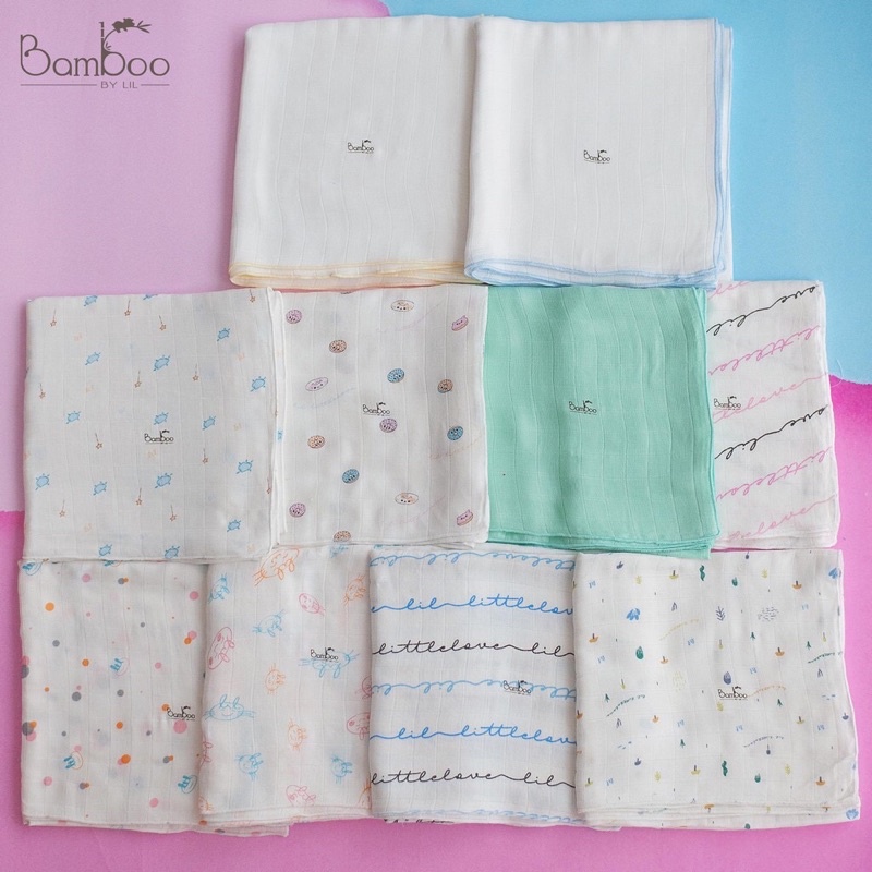 Set 5 khăn sữa sợi tre mềm cho bé