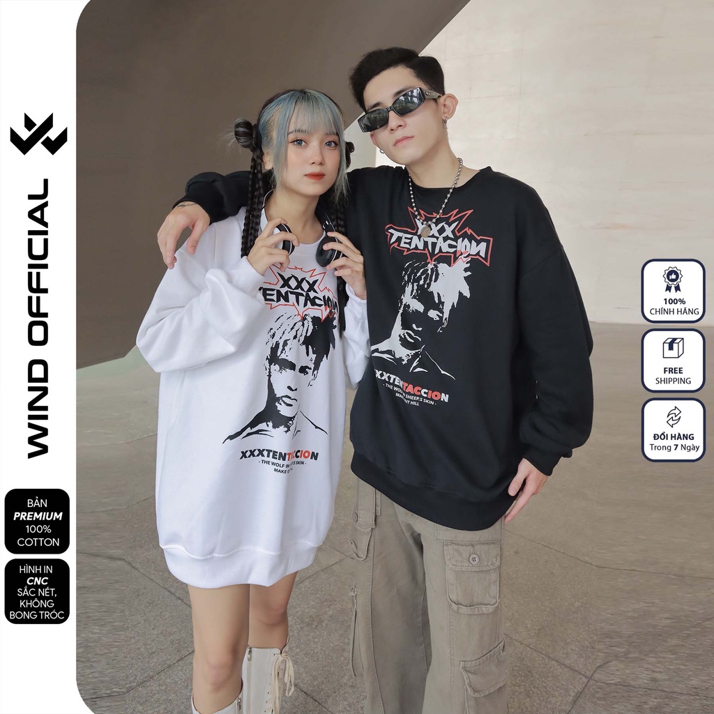 Áo sweater form rộng WIND unisex XXX oversize tay dài thời trang nam nữ