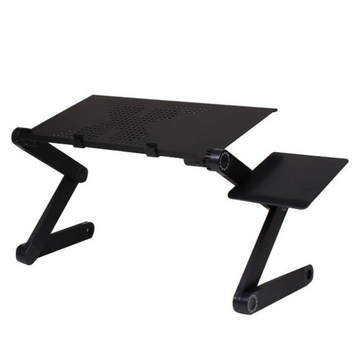 Bàn Laptop Máy Tính Xoay 360 Độ Có 2 Quạt Tản Nhiệt Và Kê Chuột Để Nhiều Tư Thế