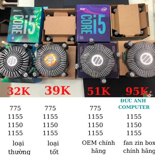 Fan Cpu✨ Free Ship ✨ Fan Cpu INTEL 775/1155/1150/1151 - Full Box | WebRaoVat - webraovat.net.vn