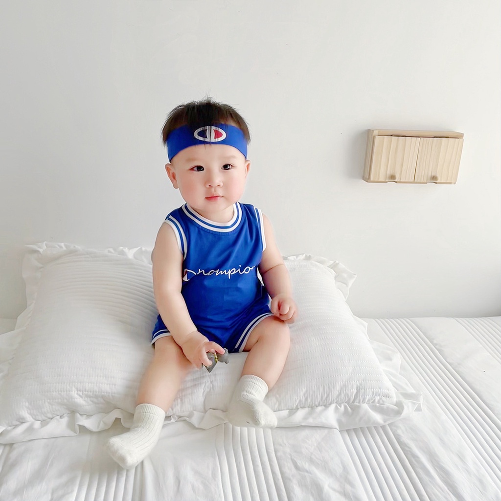 Áo Liền Quần Không Tay Thời Trang Mùa Hè Dành Cho Bé Trai Mới Sinh 0-24 Tháng Tuổi