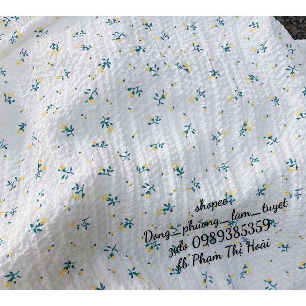 Vải đũi nhăn mềm mát co giãn nhẹ nụ hồng nhí