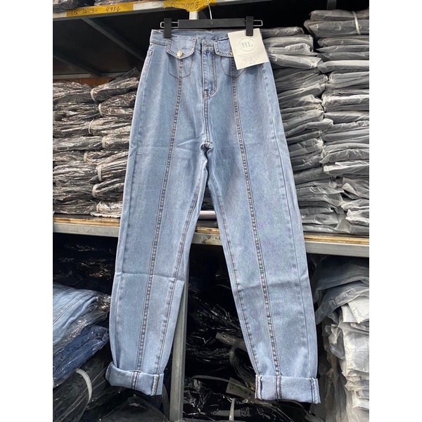 (kèm ảnh thật) Quần jean baggy nữ rách 2 bên màu xám loang mẫu mới H.N.M STORE