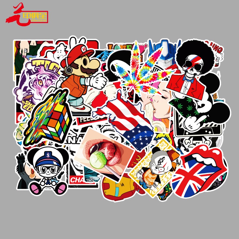 Sticker set 50 cái trang trí laptop, xe hơi (HÀNG LOẠI ĐẸP) nhiều phong cách lựa chọn siêu cá tính