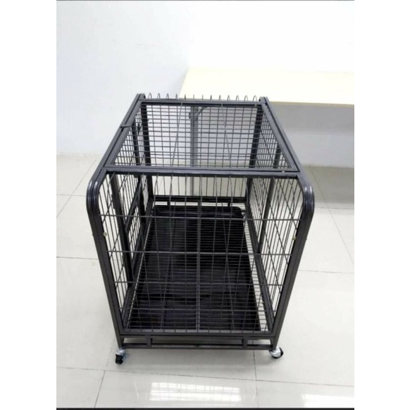 Chuồng sắt ống hộp có bánh xe cao cấp 65x90 cao 85