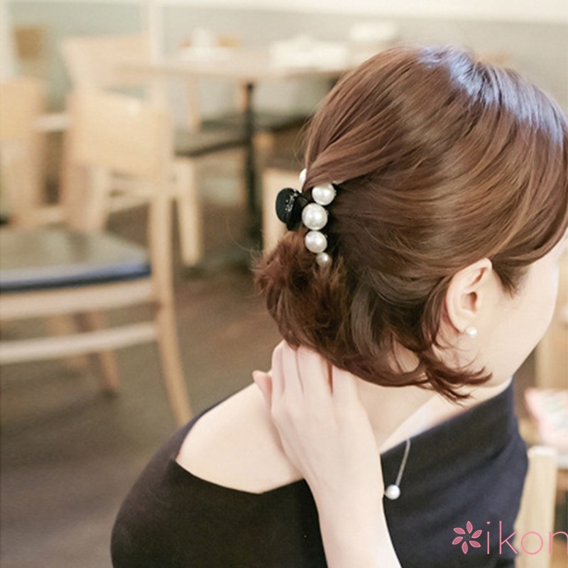Kẹp tóc đính ngọc trai nhựa acrylic đơn giản