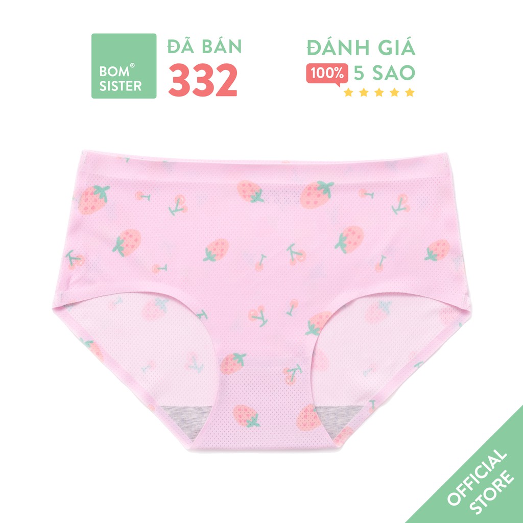 [Mã FAMALLT5 giảm 15% đơn 150k] Quần lót su đúc thông hơi ép viền hoa tiết trái cây lưng vừa BOM SISTER Q5877