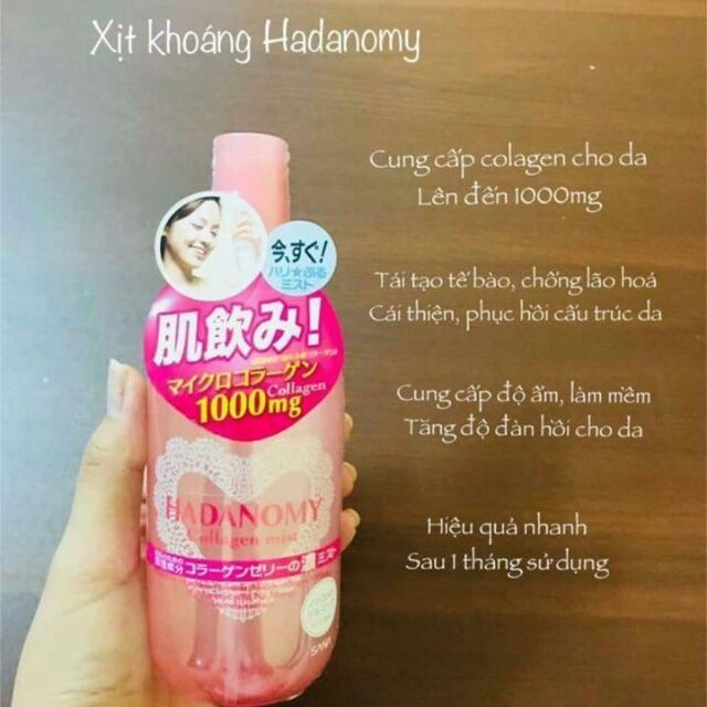 Xịt Khoáng Dưỡng Da Hadanomy Collagen Mist Chai 250ml