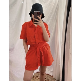 Set Áo sơ mi- quần short Linen