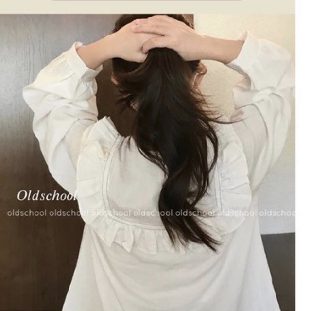 (ẢNH THẬT/SẴN) Sơ mi trắng bèo ngực hottrend viền chỉ