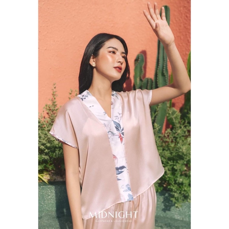 Đồ ngủ mặc nhà Set dài viền hoa - Midnight Sleepwear