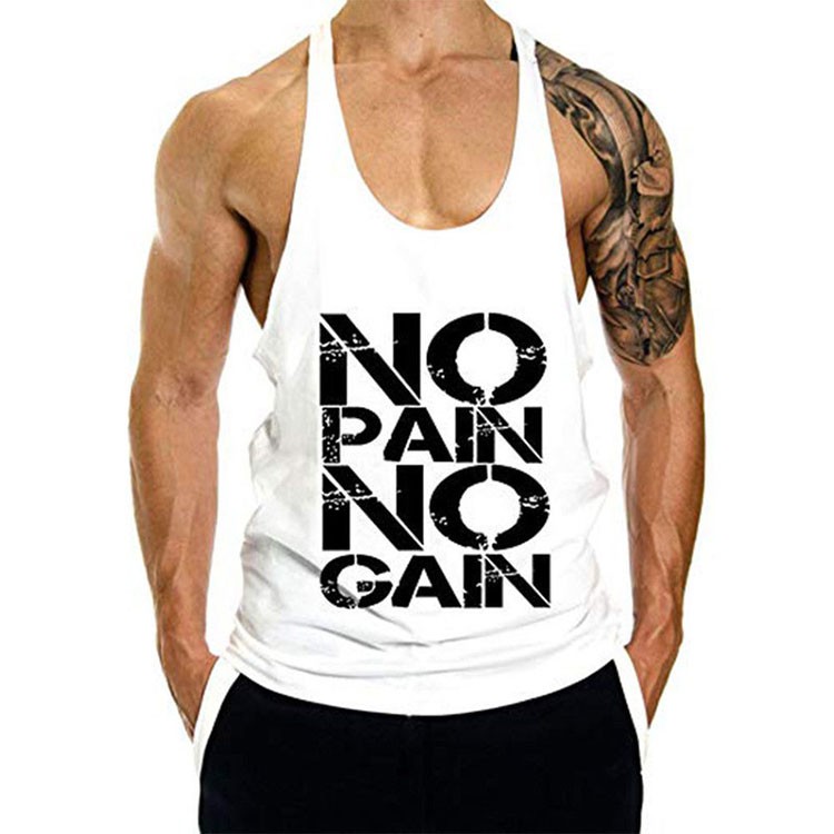 Áo Tập Gym Nam No Pain No Gain - Áo Tập Gym 3 Lỗ Vải Cotton cao cấp 🎽 *