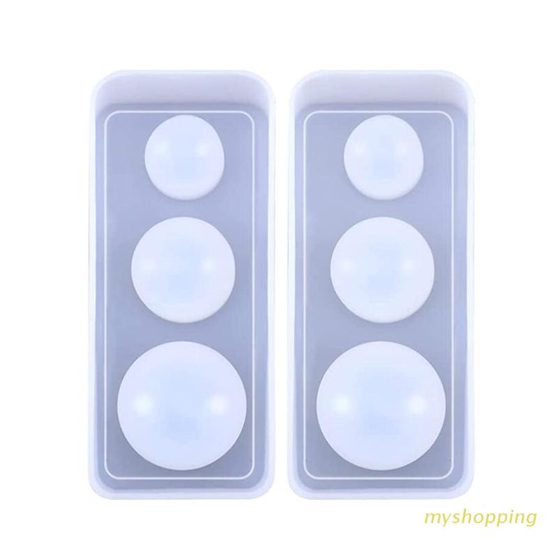Set 2 khuôn silicone tạo hình quả cầu bầu trời đầy sao 3D làm trang sức DIY