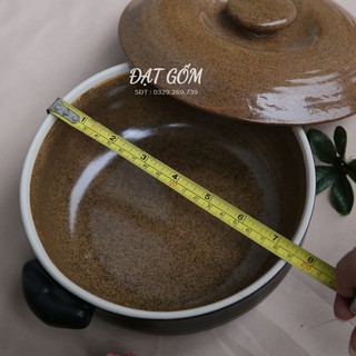 Âu cơm hộp đựng cơm men gốm - gốm sứ Bát Tràng