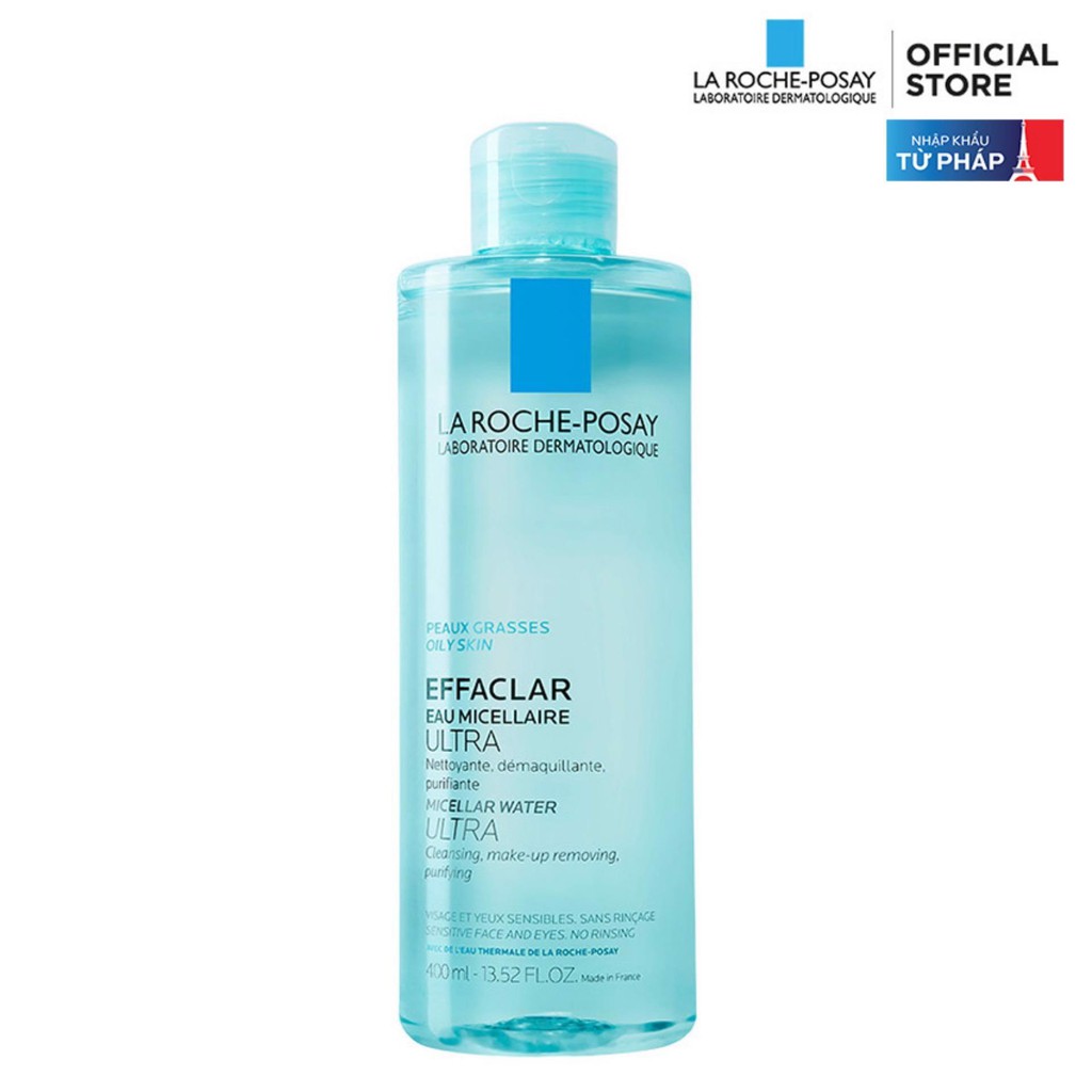 Nước tẩy trang La Roche Posay 400ml, 200ml, 100ml cho da nhạy dầu mụn Effaclar Micellar Water Ultra Oily Skin