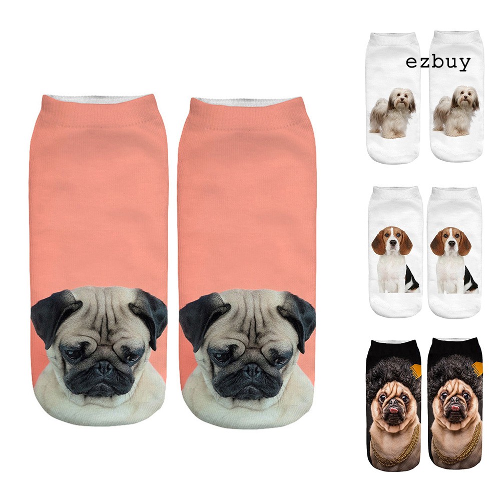 Vớ Cổ Ngắn In Hình Chó 3d Cho Nam Và Nữ
