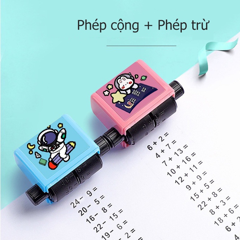 Máy in, con lăn tạo phép tính Cộng Trừ Nhân chia đơn giản ngẫu cho bé học sinh học Toán phạm vi 100