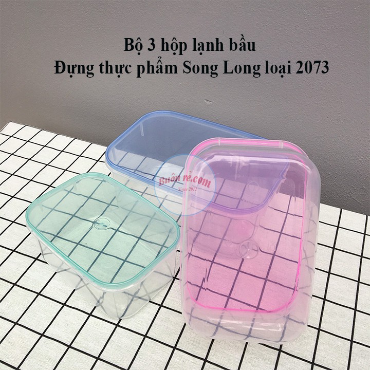 Bộ 3 đựng thực phẩm Song Long MS: 2073 cao cấp tiện lợi -Buôn rẻ 01020