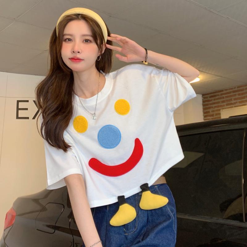 Áo Thun Cotton Ngắn Tay Thời Trang Mùa Hè 2022 Mới Cho Nữ